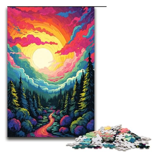 Puzzle für Erwachsene 1000 Teile Regenbogenwald von SplattersLots Dicke Bunte Puzzle Spielzeuge zur Heimdekoration als Geschenk für die ganze Familie 75 x 50 cm von QSYFNBZL