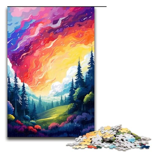 Puzzle für Erwachsene 1000 Teile Regenbogenwald von SplattersLots Dickes buntes Puzzle Lernspiele für Zuhause DIY Spielzeug tolles Geschenk für Spiele 75 x 50 cm von QSYFNBZL