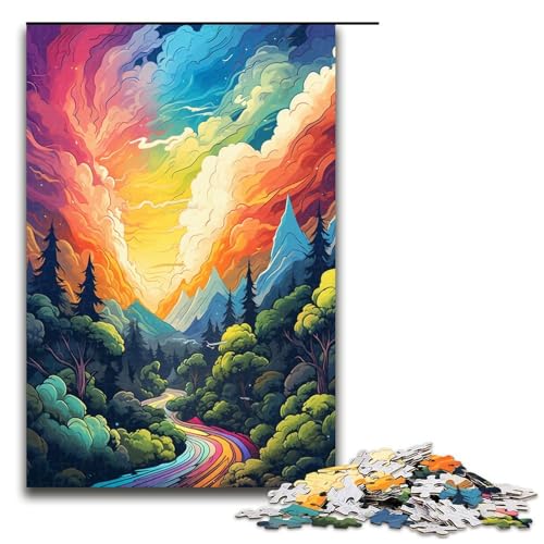 Puzzle für Erwachsene 1000 Teile Regenbogenwald von SplattersLots Dickes buntes Puzzle Lernspiele für Zuhause DIY Spielzeug tolles Geschenk für Spiele 75 x 50 cm von QSYFNBZL