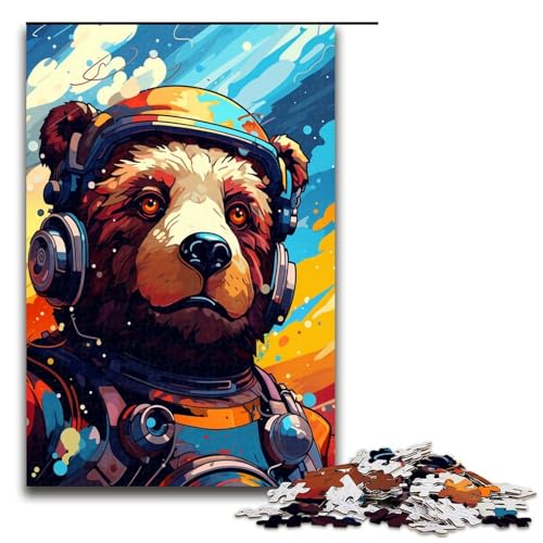 Puzzle für Erwachsene 1000 Teile Roboter Braunbär von SplattersLots Dickes farbiges Holzpuzzle Lernspielzeug Familienspiele 75 x 50 cm von QSYFNBZL