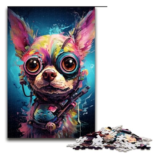 Puzzle für Erwachsene 1000 Teile Roboter Chihuahua von SplattersLots Dickes farbiges Puzzle Lernspiele für Zuhause DIY Spielzeug tolles Geschenk für Spiele 75 x 50 cm von QSYFNBZL