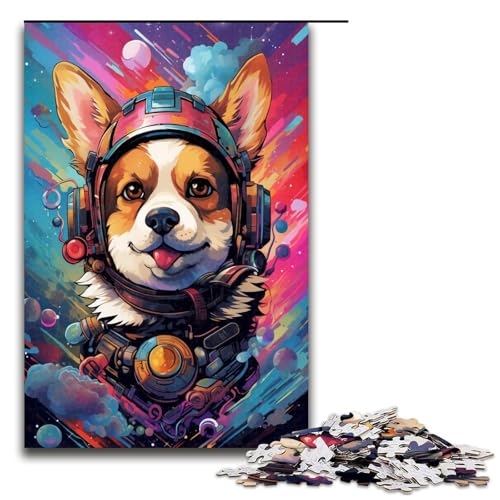 Puzzle für Erwachsene 1000 Teile Roboter Corgi von SplattersLots Dickes farbiges Wolken Puzzle für Lernspiele Herausforderungsspielzeug einzigartige Heimdekoration und Geschenke 75 x 50 cm von QSYFNBZL