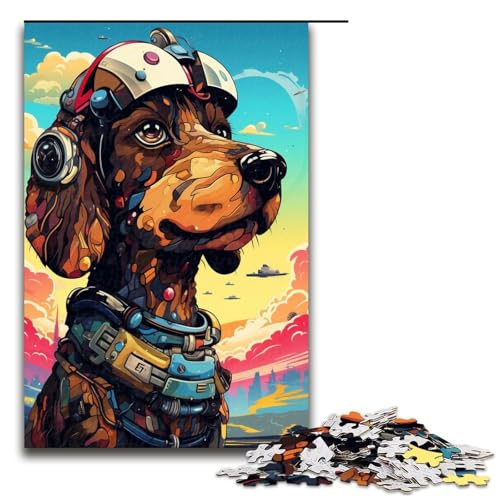 Puzzle für Erwachsene 1000 Teile Roboter Dackel von SplattersLots Dickes farbiges Puzzle für Erwachsene Holzspiele für die ganze Familie Weihnachts und Geburtstagsgeschenke 75 x 50 cm von QSYFNBZL