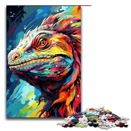 Puzzle für Erwachsene 1000 Teile Roboter Eidechse von SplattersLots Dicke Bunte Farben unmögliches Puzzle Familienspiel Stressabbau schwierige Herausforderung 75 x 50 cm von QSYFNBZL
