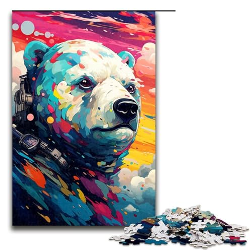 Puzzle für Erwachsene 1000 Teile Roboter Eisbär von SplattersLots Dickes farbiges Puzzle für Lernspiele Herausforderungsspielzeug einzigartige Heimdekoration und Geschenke 75 x 50 cm von QSYFNBZL