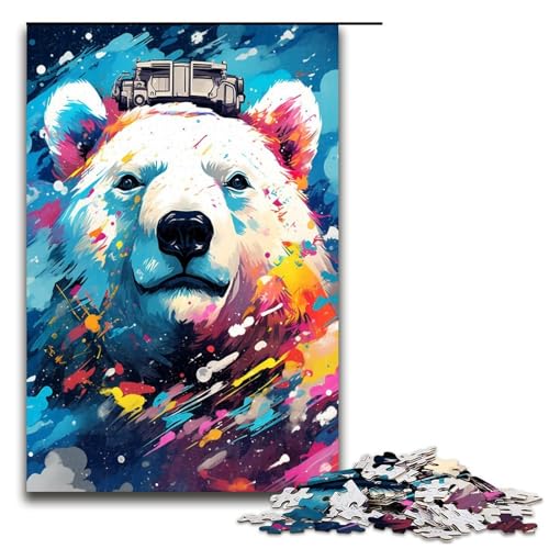 Puzzle für Erwachsene 1000 Teile Roboter Eisbär von SplattersLots Dickes farbiges Puzzle für Lernspiele Herausforderungsspielzeug einzigartige Heimdekoration und Geschenke 75 x 50 cm von QSYFNBZL
