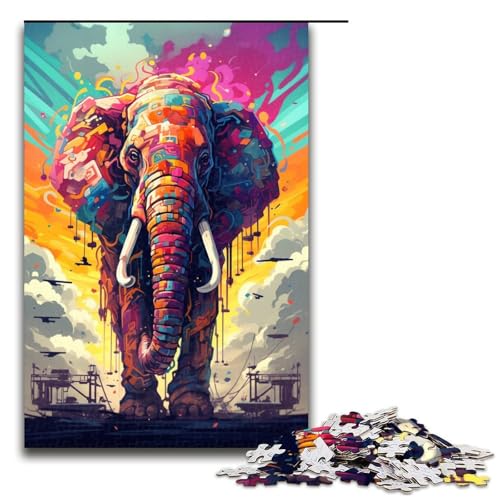Puzzle für Erwachsene 1000 Teile Roboter Elefant von SplattersLots Dicke Bunte Puzzles Spielspielzeug lustig 75 x 50 cm von QSYFNBZL