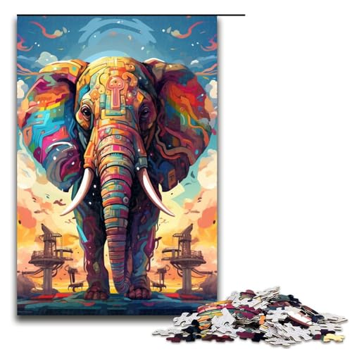 Puzzle für Erwachsene 1000 Teile Roboter Elefant von SplattersLots Dickes buntes Puzzle Lernspiele für Zuhause DIY Spielzeug tolles Geschenk für Spiele 75 x 50 cm von QSYFNBZL