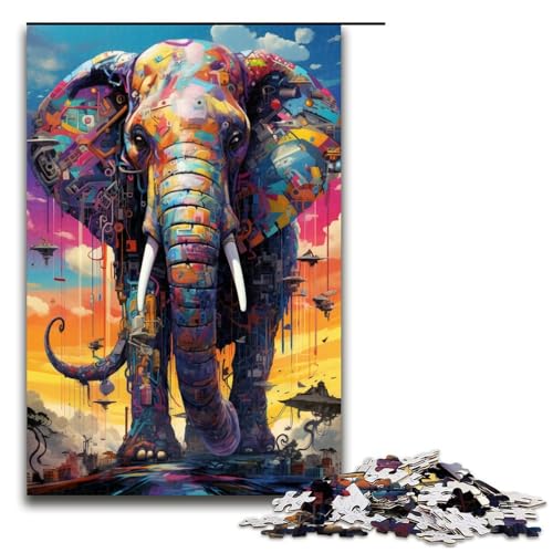 Puzzle für Erwachsene 1000 Teile Roboter Elefant von SplattersLots Dickes buntes Puzzle für Lernspiele Herausforderungsspielzeug einzigartige Heimdekoration und Geschenke 75 x 50 cm von QSYFNBZL