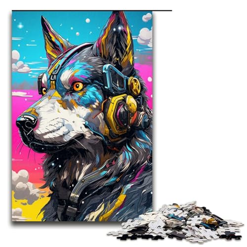 Puzzle für Erwachsene 1000 Teile Roboter Husky von Splatters Viele Dicke farbige Wolken Puzzles für Kinder Holzpuzzle dekomprimierendes intellektuelles Lernspielzeug 75 x 50 cm von QSYFNBZL
