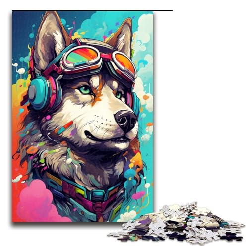 Puzzle für Erwachsene 1000 Teile Roboter Husky von Splatters Viele Dicke farbige Wolken Puzzles für Kinder Holzpuzzle dekomprimierendes intellektuelles Lernspielzeug 75 x 50 cm von QSYFNBZL