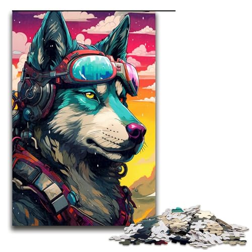 Puzzle für Erwachsene 1000 Teile Roboter Husky von SplattersLots Dickes farbiges Wolken Holzpuzzle Lernspielzeug Familienspiele 75 x 50 cm von QSYFNBZL