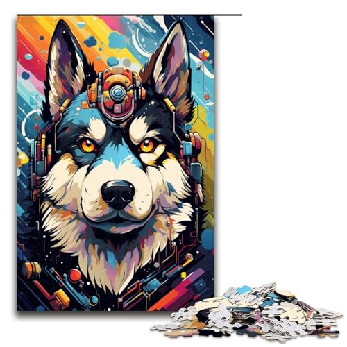 Puzzle für Erwachsene 1000 Teile Roboter Husky von SplattersLots Dickes farbiges Wolkenspielzeug intellektuelles Spiel ganze Familie 75 x 50 cm von QSYFNBZL