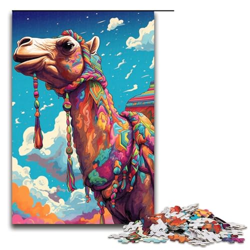 Puzzle für Erwachsene 1000 Teile Roboter Kamel von SplattersLots Dickes farbiges Wolkenpuzzle für Erwachsene Holzspiele für die ganze Familie Weihnachts und Geburtstagsgeschenke 75 x 50 cm von QSYFNBZL