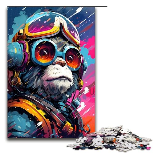 Puzzle für Erwachsene 1000 Teile Roboter Mokey von SplattersLots Dickes farbiges Wolken Puzzle jedes Teil ist einzigartig anspruchsvolles Familienspiel 75 x 50 cm von QSYFNBZL