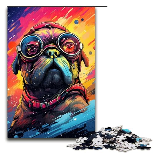 Puzzle für Erwachsene 1000 Teile Roboter Mops von SplattersLots of Thick Coloured Clouds Puzzle Lernspiele für Zuhause DIY Spielzeug tolles Geschenk für Spiele 75 x 50 cm von QSYFNBZL