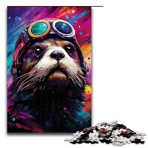 Puzzle für Erwachsene 1000 Teile Roboter Otter von SplattersLots Dickes farbiges Wolken Holzpuzzle Lernspielzeug Familienspiele 75 x 50 cm von QSYFNBZL