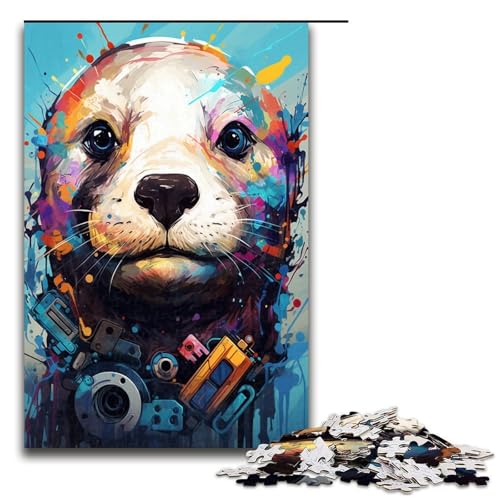 Puzzle für Erwachsene 1000 Teile Roboter Otter von SplattersLots Dickes farbiges Wolkenspielzeug intellektuelles Spiel ganze Familie 75 x 50 cm von QSYFNBZL