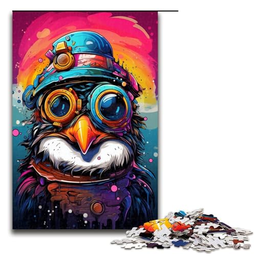 Puzzle für Erwachsene 1000 Teile Roboter Pinguin von SplattersLots Dicke Bunte Puzzles Spielspielzeug lustig 75 x 50 cm von QSYFNBZL