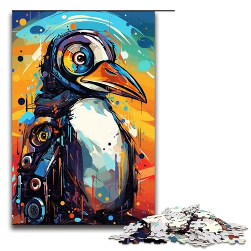 Puzzle für Erwachsene 1000 Teile Roboter Pinguin von SplattersLots Dickes buntes Puzzle für Erwachsene Holzspiele für die ganze Familie Weihnachts und Geburtstagsgeschenke 75 x 50 cm von QSYFNBZL