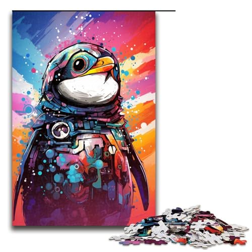 Puzzle für Erwachsene 1000 Teile Roboter Pinguin von SplattersLots Dickes buntes Puzzle für Lernspiele Herausforderungsspielzeug einzigartige Heimdekoration und Geschenke 75 x 50 cm von QSYFNBZL