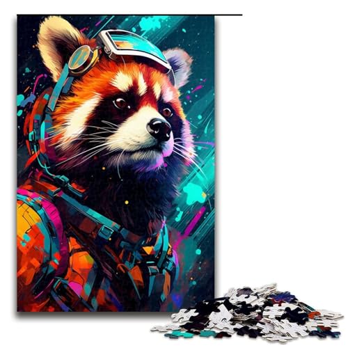 Puzzle für Erwachsene 1000 Teile Roboter Roter Panda von SplattersLots Dickes farbiges Puzzle Geburtstagsgeschenk für Teenager ab 14 Jahren 75 x 50 cm von QSYFNBZL