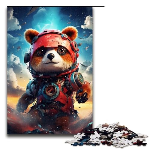Puzzle für Erwachsene 1000 Teile Roboter Roter Panda von SplattersLots Dickes farbiges Puzzle für Lernspiele Herausforderungsspielzeug einzigartige Heimdekoration und Geschenke 75 x 50 cm von QSYFNBZL