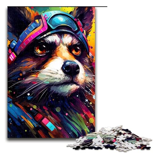Puzzle für Erwachsene 1000 Teile Roboter Waschbär von SplattersLots Dickes buntes Puzzle für Erwachsene Holzspiele für die ganze Familie Weihnachts und Geburtstagsgeschenke 75 x 50 cm von QSYFNBZL
