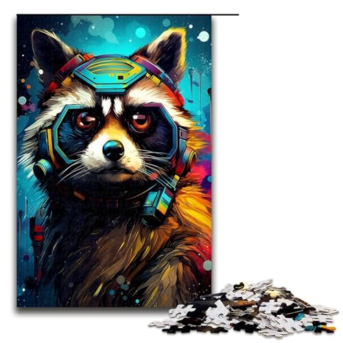 Puzzle für Erwachsene 1000 Teile Roboter Waschbär von SplattersLots Dickes buntes Puzzle für Lernspiele Herausforderungsspielzeug einzigartige Heimdekoration und Geschenke 75 x 50 cm von QSYFNBZL