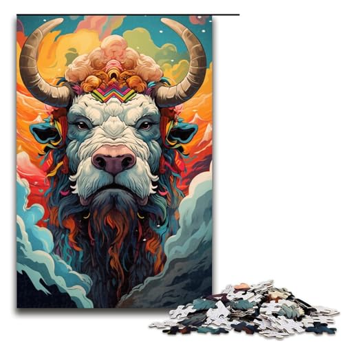 Puzzle für Erwachsene 1000 Teile Roboter Yak von SplattersLots of Thick Coloured Clouds Holzpuzzle Lernspielzeug Familienspiele 1000 Teile von QSYFNBZL