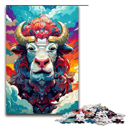 Puzzle für Erwachsene 1000 Teile Roboter Yak von SplattersLots of Thick Coloured Clouds Puzzle für Erwachsene Holzspiele für die ganze Familie Weihnachts und Geburtstagsgeschenke 1000 Teile von QSYFNBZL