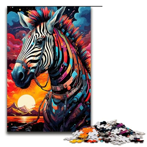 Puzzle für Erwachsene 1000 Teile Roboter Zebra von SplattersLots Dickes farbiges Wolken Puzzle Lernspiele für Zuhause DIY Spielzeug tolles Geschenk für Spiele 1000 Teile von QSYFNBZL