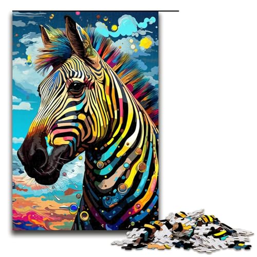 Puzzle für Erwachsene 1000 Teile Roboter Zebra von SplattersLots Dickes farbiges Wolken Puzzle Lernspiele für Zuhause DIY Spielzeug tolles Geschenk für Spiele 1000 Teile von QSYFNBZL