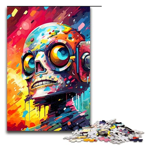 Puzzle für Erwachsene 1000 Teile Roboter von Splatters viele Dicke Bunte Wolken am Himmel Puzzle für Kinder Holzpuzzle dekomprimierendes intellektuelles Lernspielzeug 75 x 50 cm von QSYFNBZL