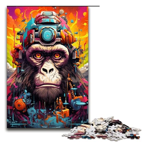 Puzzle für Erwachsene 1000 Teile Roboteraffe von Splatters Viele Dicke Bunte Puzzles für Kinder Holzpuzzle dekomprimierendes intellektuelles Lernspielzeug 75 x 50 cm Puzzle für Erwachsene 1000 Teile Roboteraffe von Splatters Viele Dicke Bunte Puzzles für Kinder Holzpuzzle dekomprimierendes intellektuelles Lernspielzeug 75 x 50 cm von QSYFNBZL