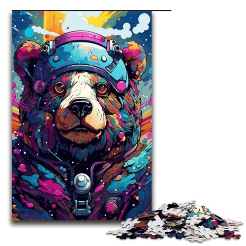 Puzzle für Erwachsene 1000 Teile Roboterbär von SplattersLots of Thick Coloured Clouds Holzpuzzle Lernspielzeug Familienspiele 75 x 50 cm von QSYFNBZL