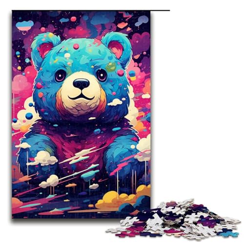 Puzzle für Erwachsene 1000 Teile Roboterbär von SplattersLots of Thick Coloured Clouds Holzpuzzle Lernspielzeug Familienspiele 75 x 50 cm von QSYFNBZL