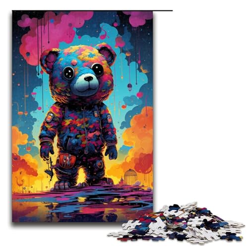 Puzzle für Erwachsene 1000 Teile Roboterbär von SplattersLots of Thick Coloured Clouds Puzzle Lernspiele für Zuhause DIY Spielzeug tolles Geschenk für Spiele 75 x 50 cm von QSYFNBZL