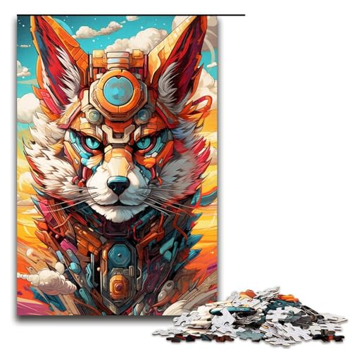 Puzzle für Erwachsene 1000 Teile Roboterfuchs von SplattersLots of Thick Coloured Clouds Puzzle für Lernspiele Herausforderungsspielzeug einzigartige Heimdekoration und Geschenke 75 x 50 cm von QSYFNBZL