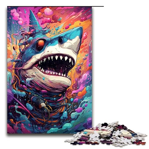 Puzzle für Erwachsene 1000 Teile Roboterhai von SplattersLots of Thick Coloured Cloud Jigsaw Puzzle Lernspiele für Zuhause DIY Spielzeug tolles Geschenk für Spiele 1000 Teile von QSYFNBZL