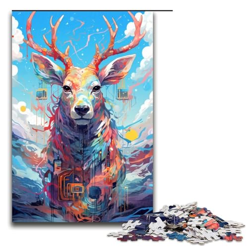 Puzzle für Erwachsene 1000 Teile Roboterhirsch von SplattersLots of Thick Coloured Clouds Holzpuzzle Lernspielzeug Familienspiele 75 x 50 cm Puzzle für Erwachsene 1000 Teile Roboterhirsch von SplattersLots of Thick Coloured Clouds Holzpuzzle Lernspielzeug Familienspiele 75 x 50 cm von QSYFNBZL