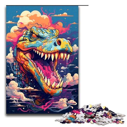 Puzzle für Erwachsene 1000 Teile Roboterkrokodile von Splatters Viele Dicke Bunte Puzzles für Kinder Holzpuzzle dekomprimierendes intellektuelles Lernspielzeug 75 x 50 cm von QSYFNBZL