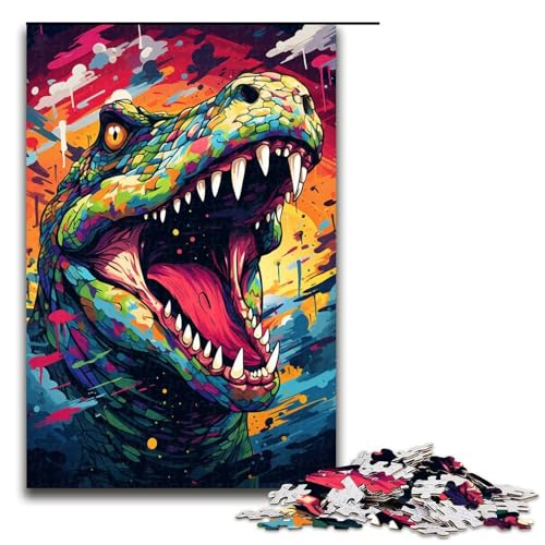 Puzzle für Erwachsene 1000 Teile Roboterkrokodile von SplattersLots Dicke farbige Puzzles Spielspielzeug lustig 75 x 50 cm von QSYFNBZL