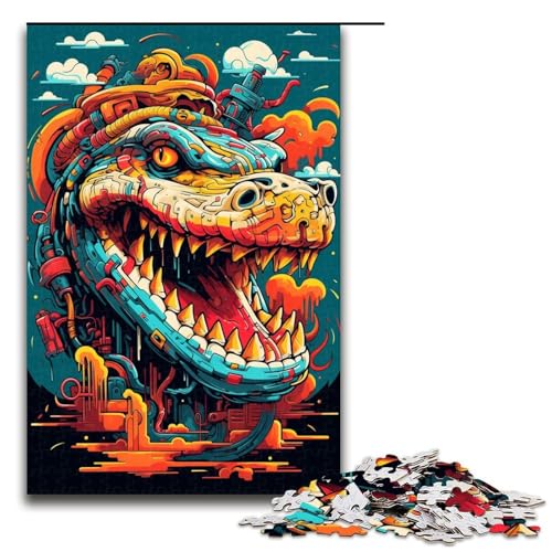 Puzzle für Erwachsene 1000 Teile Roboterkrokodile von SplattersLots Dicke farbige Puzzles Spielspielzeug lustig 75 x 50 cm von QSYFNBZL