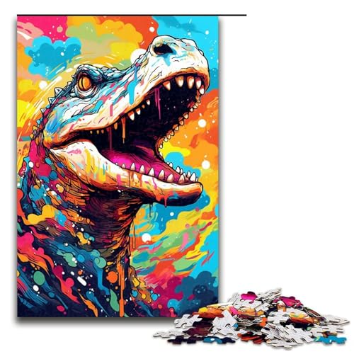 Puzzle für Erwachsene 1000 Teile Roboterkrokodile von SplattersLots Dickes farbiges Holzpuzzle Lernspielzeug Familienspiele 75 x 50 cm von QSYFNBZL