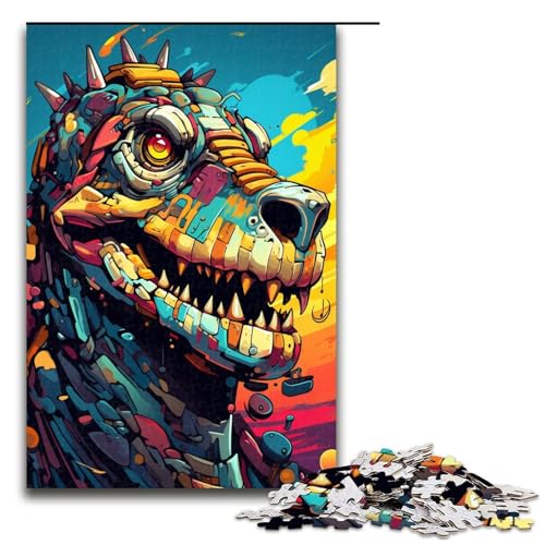 Puzzle für Erwachsene 1000 Teile Roboterkrokodile von SplattersLots Dickes farbiges Puzzle Lernspiele für Zuhause DIY Spielzeug tolles Geschenk für Spiele 75 x 50 cm von QSYFNBZL