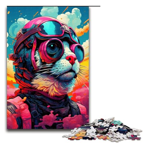 Puzzle für Erwachsene 1000 Teile Roboterratte von SplattersLots of Thick Coloured Clouds Puzzle für Erwachsene Holzspiele für die ganze Familie Weihnachts und Geburtstagsgeschenke 75 x 50 cm von QSYFNBZL