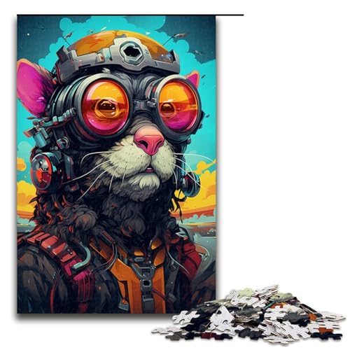 Puzzle für Erwachsene 1000 Teile Roboterratte von SplattersLots of Thick Coloured Clouds Puzzle für Erwachsene Holzspiele für die ganze Familie Weihnachts und Geburtstagsgeschenke 75 x 50 cm von QSYFNBZL