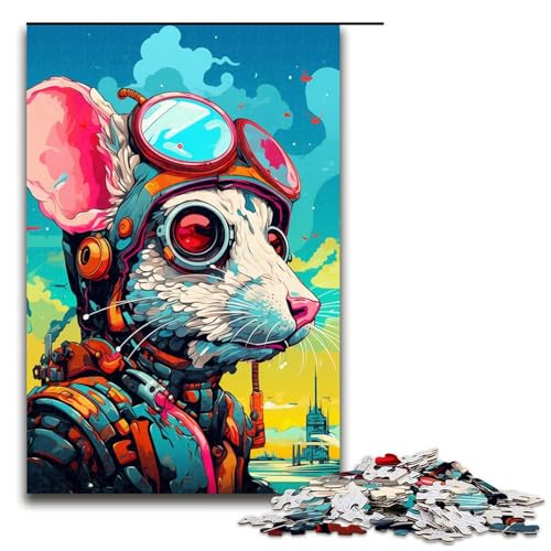 Puzzle für Erwachsene 1000 Teile Roboterratte von SplattersLots of Thick Coloured Clouds Puzzle für Erwachsene Holzspiele für die ganze Familie Weihnachts und Geburtstagsgeschenke 75 x 50 cm von QSYFNBZL