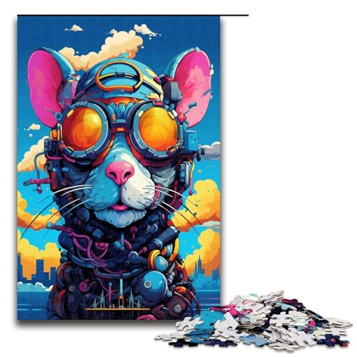 Puzzle für Erwachsene 1000 Teile Roboterratte von SplattersLots of Thick Coloured Clouds Puzzle für Lernspiele Herausforderungsspielzeug einzigartige Heimdekoration und Geschenke 75 x 50 cm von QSYFNBZL